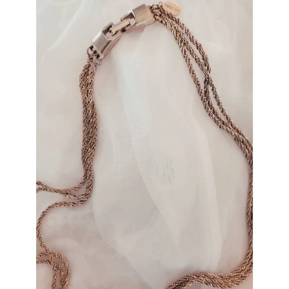 Vintage Park Lane Gold Tone Triple Chain Necklace, Rope Chain